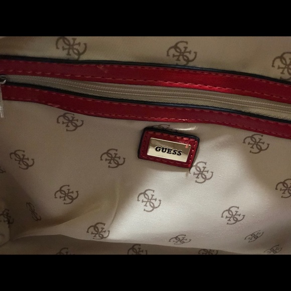 😍GUESS EST 1981 Leather RED For Bag Modern - Picture 2 of 3